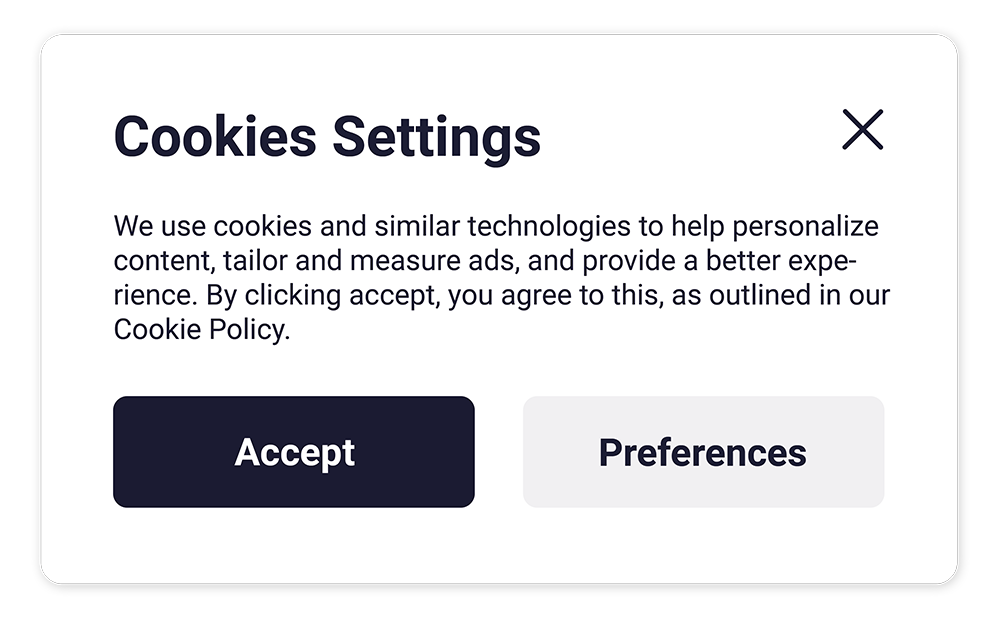 Cookies settings to personalize content and provide a better experience